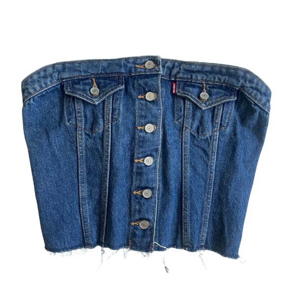 Levi's Tops - Levi's denim lace up corset top size extra small